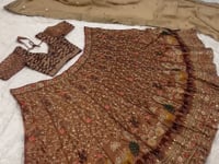 Brown Embroidered Lehenga Choli