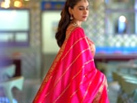 Pink-Grey Banarasi Silk Heavy Embroidery Lehenga