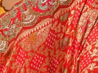 Red Georgette Heavy Bandhej Saree