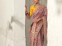Wine Georgette Heavy Bandhej Saree