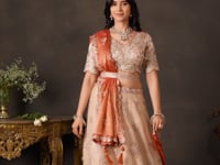 Copper Gold Designer Lehenga Choli