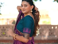 Dark Teal South Indian Half Saree Lehenga
