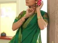Grass Green South Indian Half Saree Lehenga