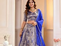 Blue Jecquard Work Designer Lehenga Choli