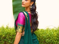 Hot Pink Cotton Half Saree Lehenga