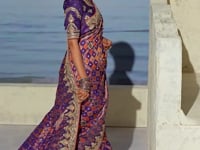 Dark Purple Heavy Work Patola Saree