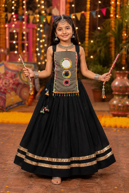 Black Kids Navratri Lehenga Choli