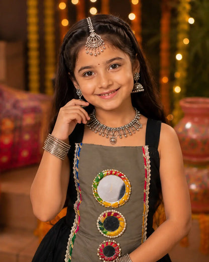 Black Kids Navratri Lehenga Choli