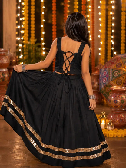Black Kids Navratri Lehenga Choli