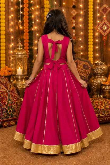 Dark Pink Kids Navratri Lehenga Choli