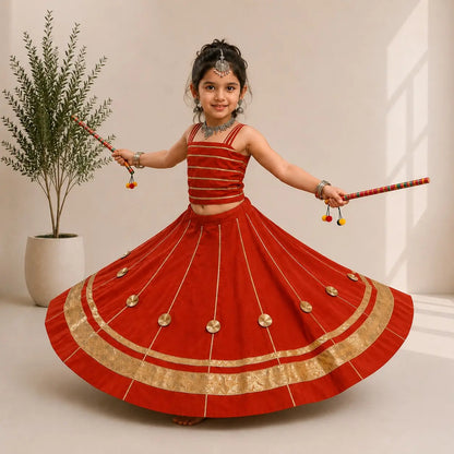 Red Kids Navratri Lehenga Choli