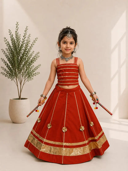 Red Kids Navratri Lehenga Choli