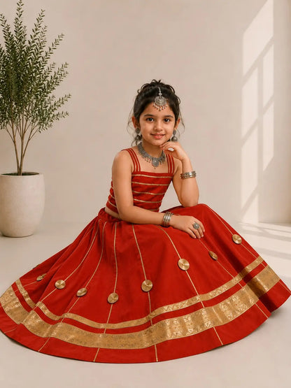 Red Kids Navratri Lehenga Choli