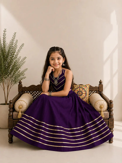 Purple Kids Navratri Lehenga Choli