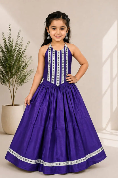 Purple Kids Navratri Lehenga Choli