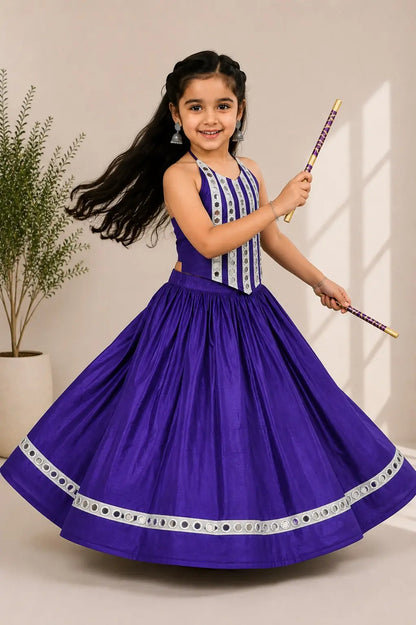 Purple Kids Navratri Lehenga Choli