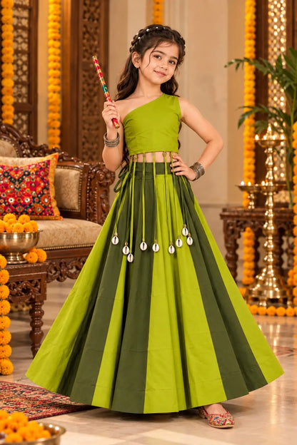 Parrot Designer Kids Navratri Lehenga Choli