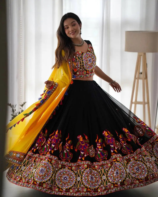 Black Traditional Lehenga Choli For Navratri