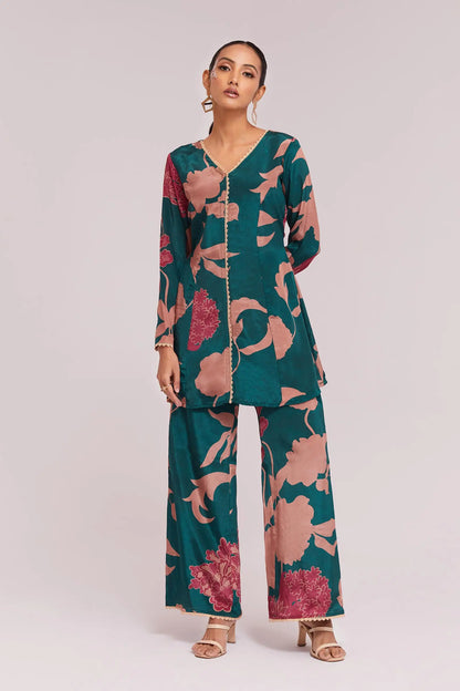 Teal Printed Co-ord Set