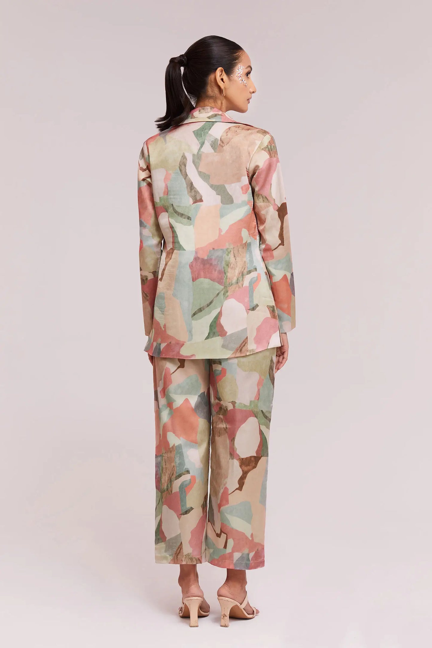 MultiColor Printed Satin Co-ord Set