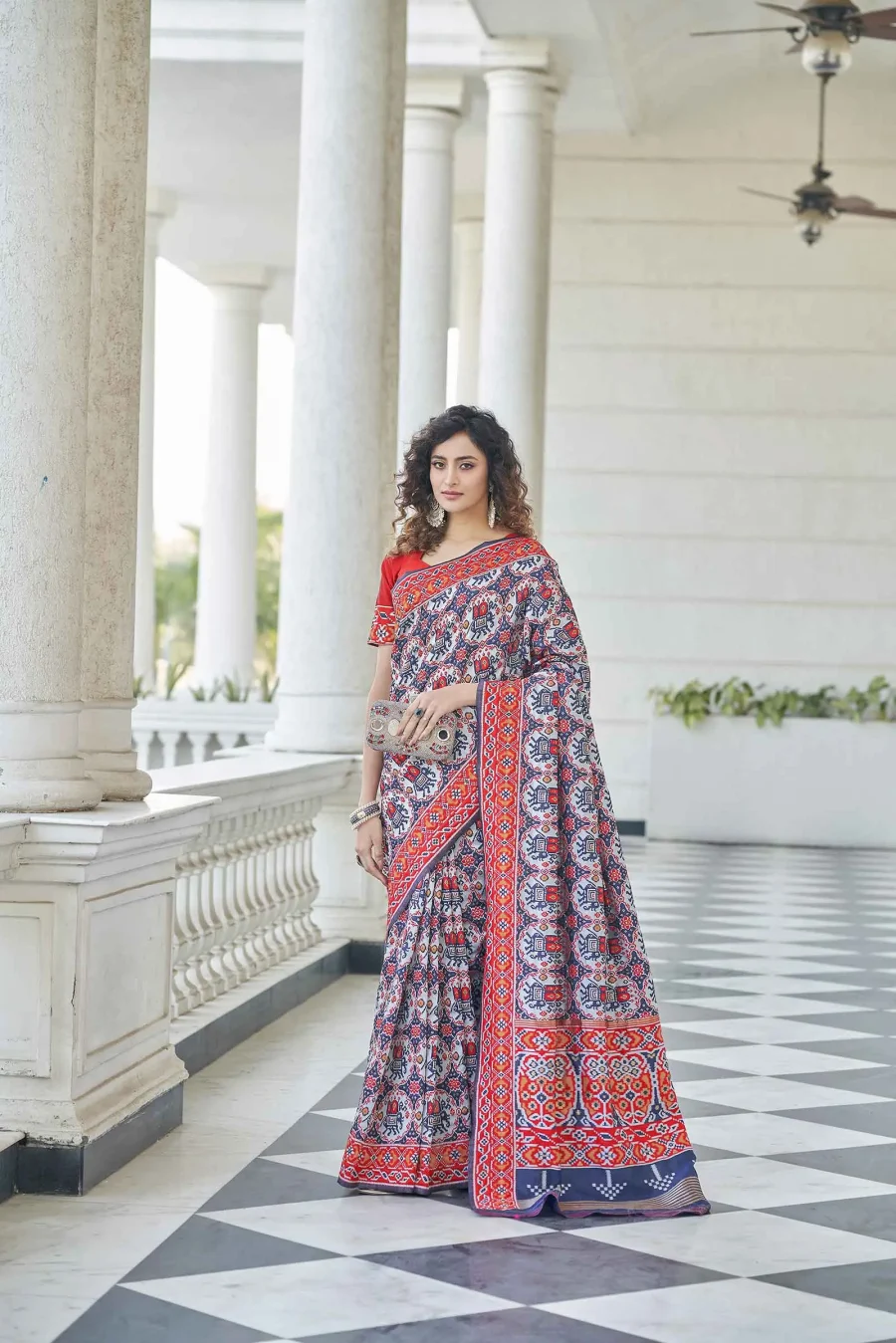 Pickled Bluewood Exclusive Patola Silk Zari Work Saree