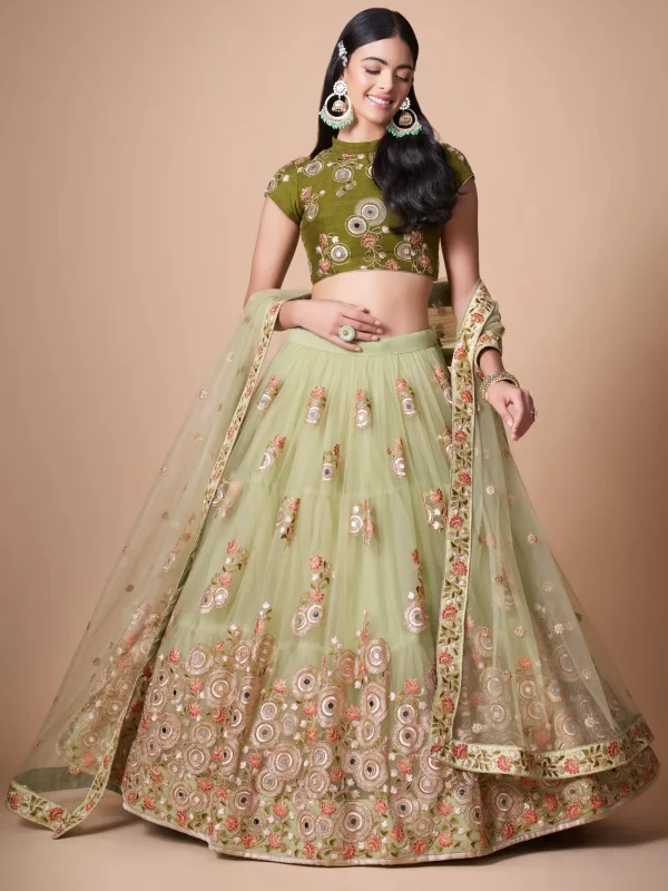 pista embroidery lehenga choli