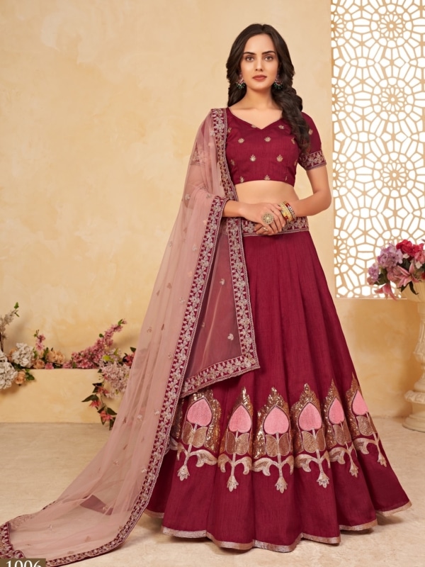 maroon lehenga choli