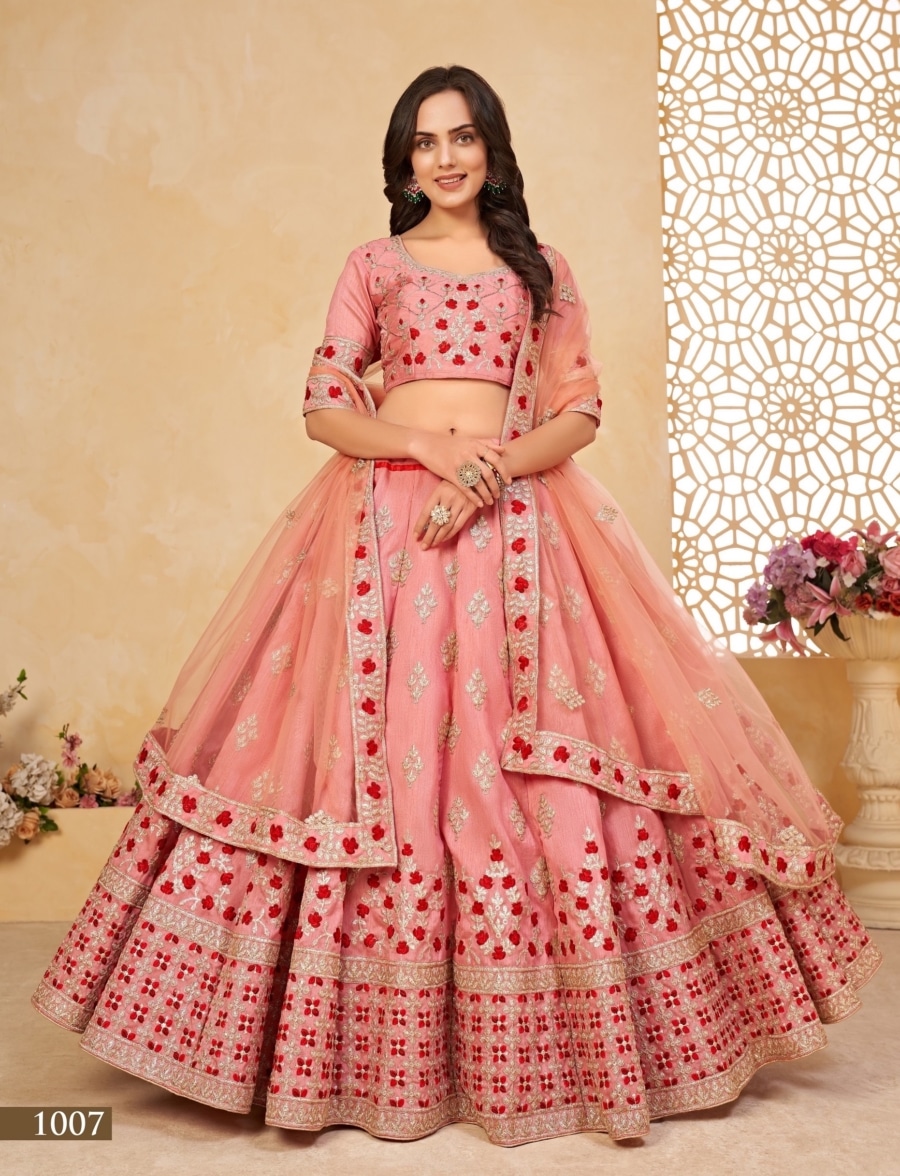 Stealing hearts with every twirl of Light Salmon Pink Lehenga Choli