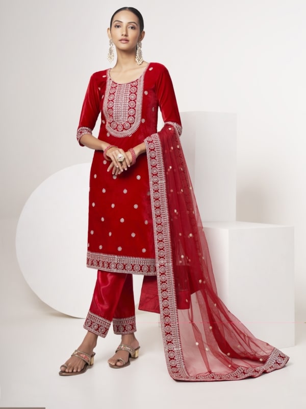 Red Dress Salwar Suit