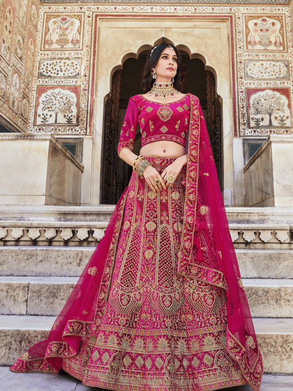 Bridal Lehenga Pink Color Wedding Outfit