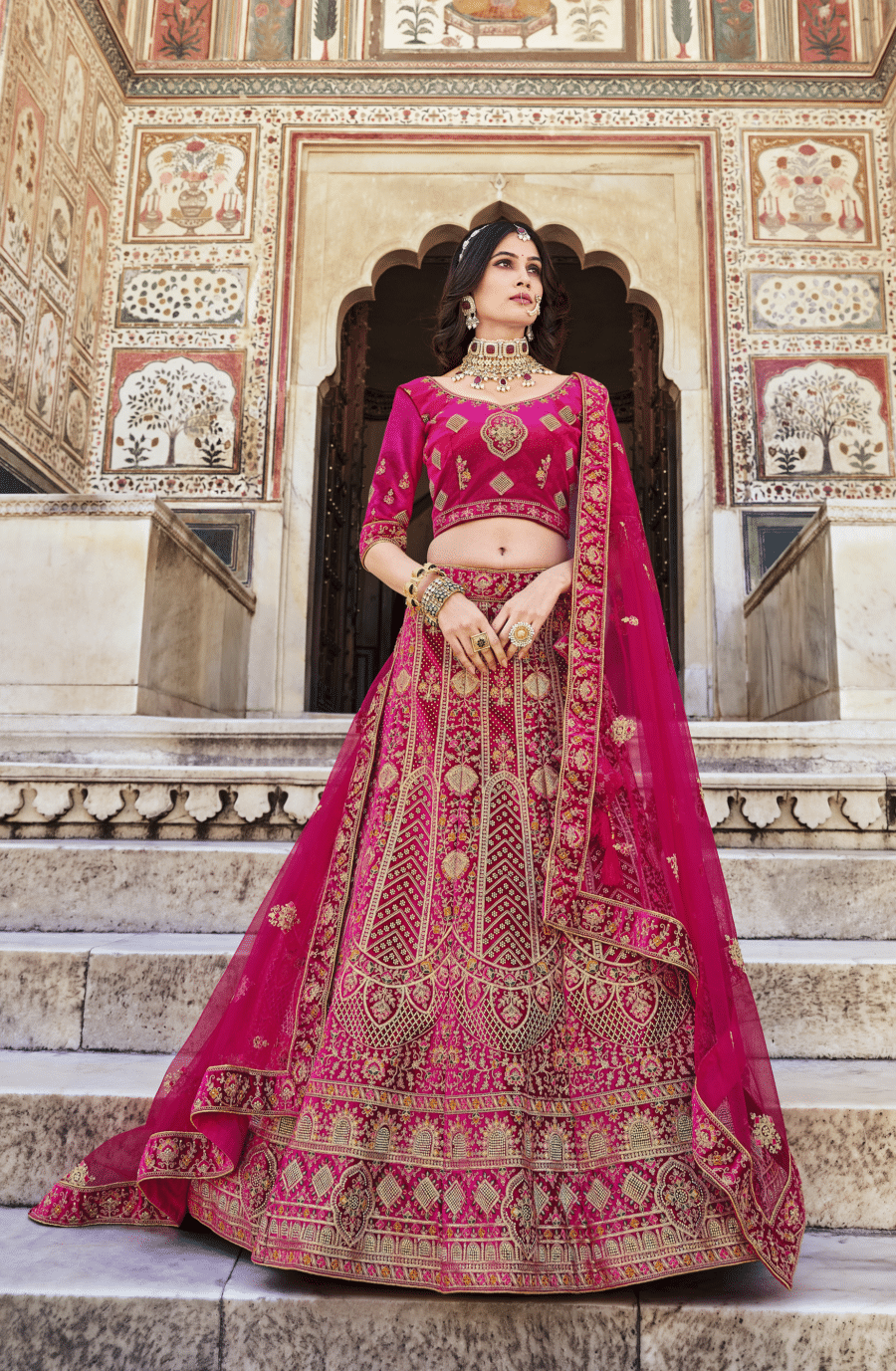 Indian Wedding Look Bridal Lehenga With Handmade Crafting for Bride