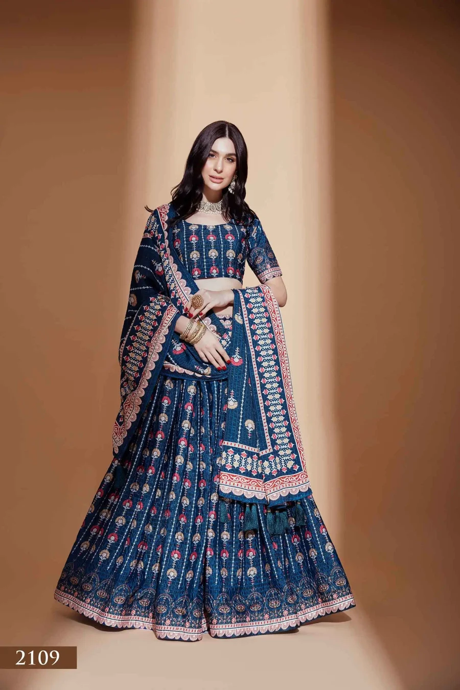 Adding a touch of personality with Flory Nile Blue Lehenga Choli