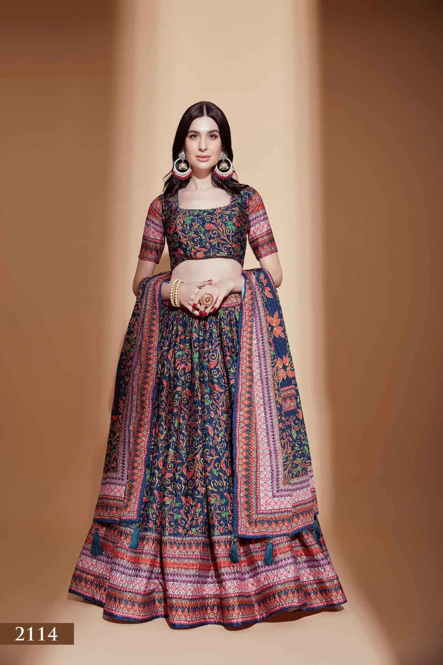 Mesmerizing Pickled Bluewood Lehenga Choli with Floral Embellishments