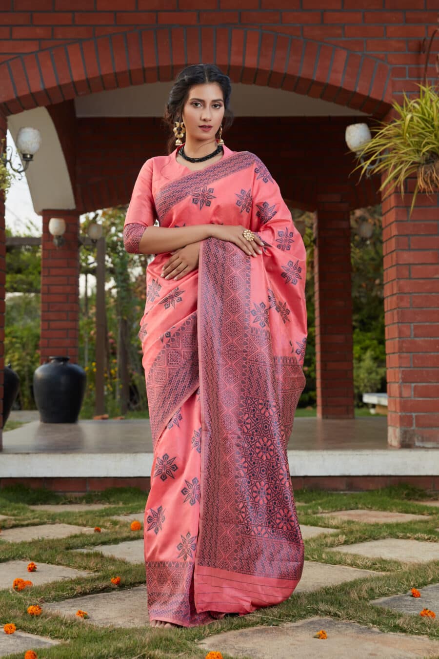 Dark Pink Exclusive Banarasi Silk Saree