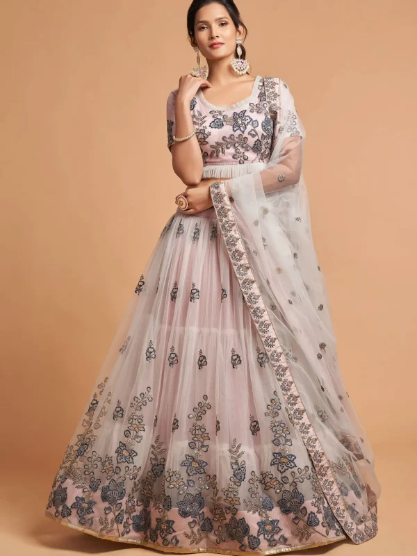 grey embroidery lehenga choli