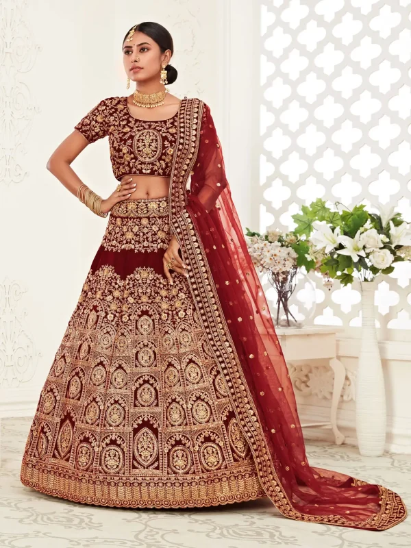 red bridal lehenga choli