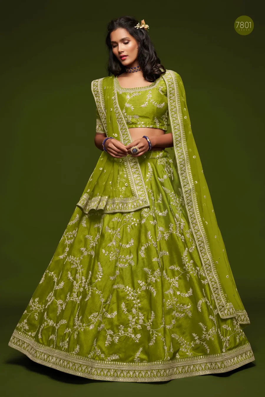 Fashion With an Ethnic Twist of Neon Green Sequence Embroidery Lehenga Choli