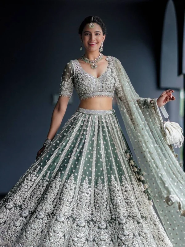 Olive Green Lehenga