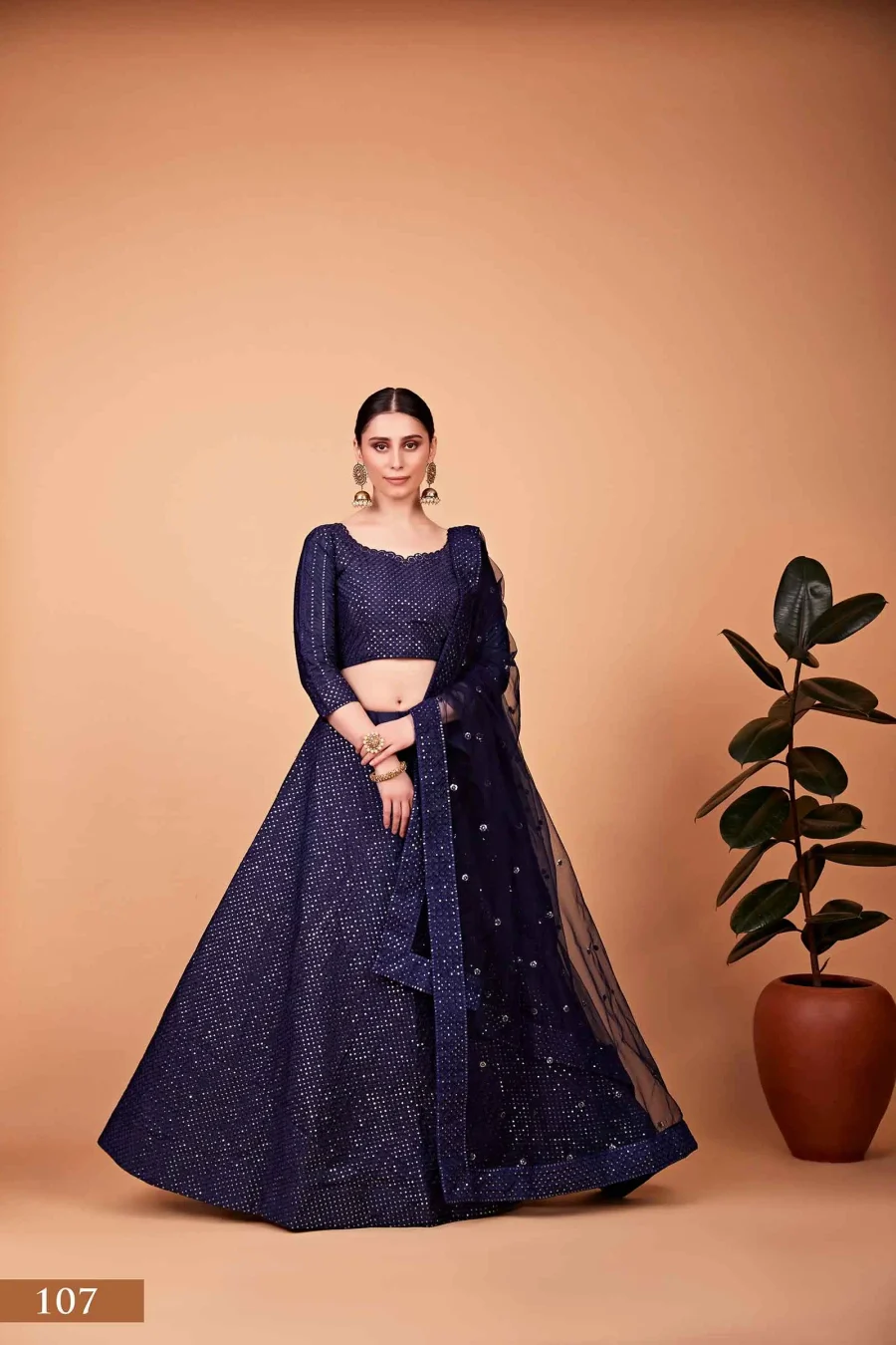 Indigo Elegance of Pickled Bluewood Sequence Lehenga Choli