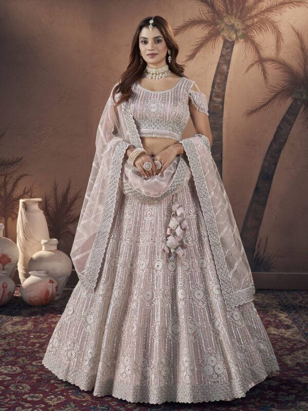 light pink bridal lehenga choli