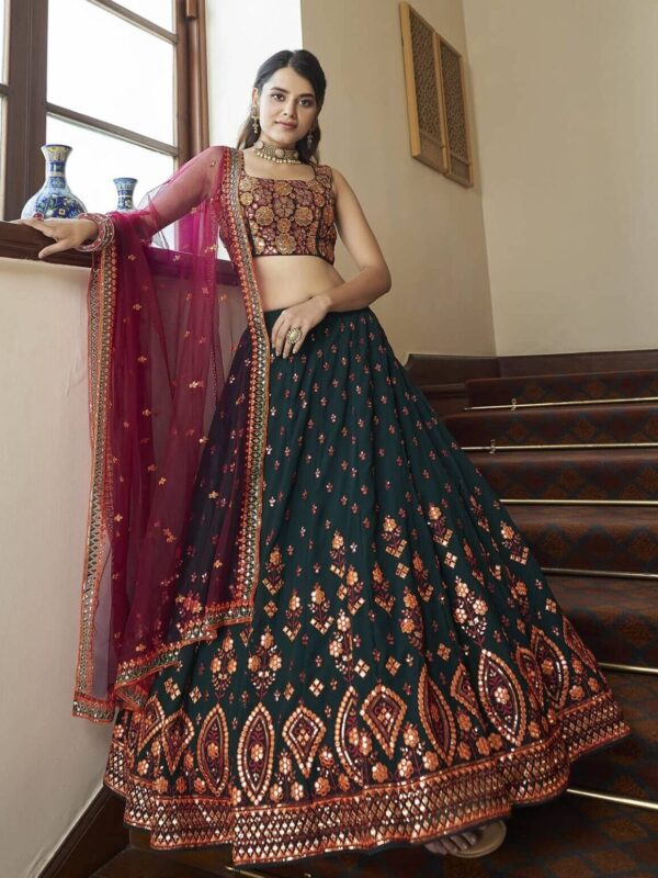 green lehenga choli