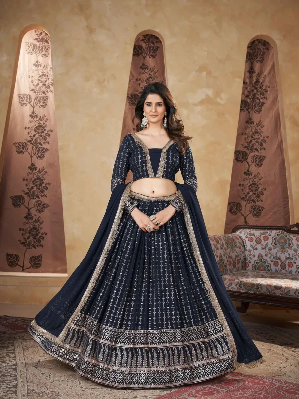 Navy Blue Lehenga