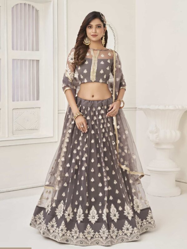 grey lehenga choli