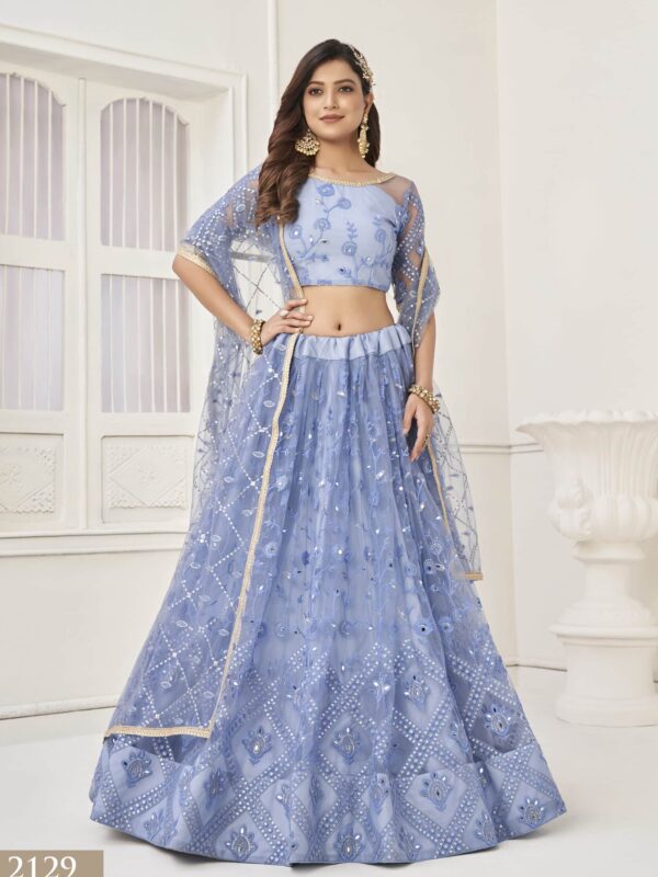 sky blue lehenga choli