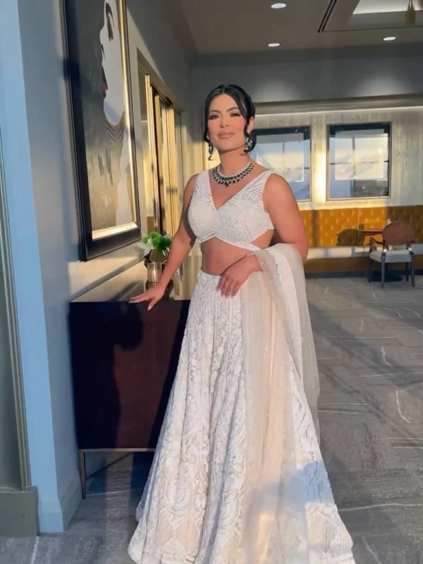 White Lehenga