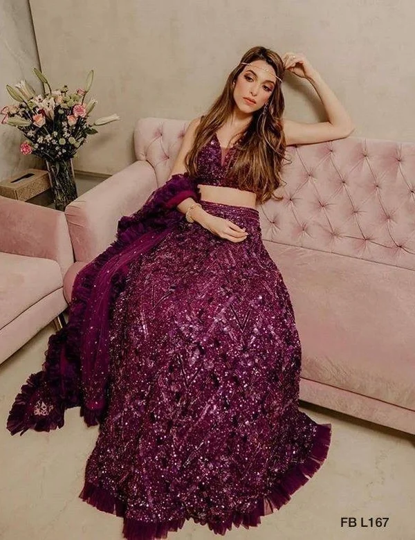 Wine Lehenga