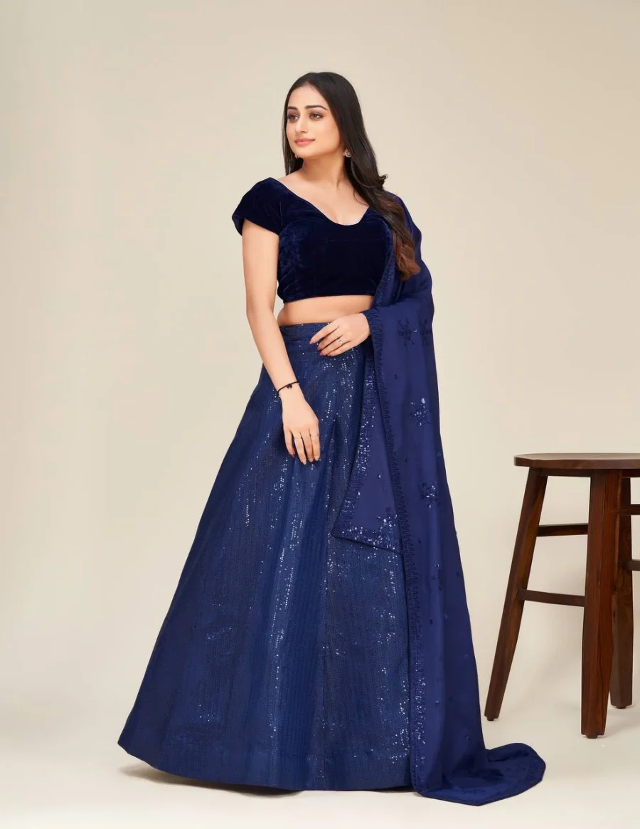 Mystical Aura of Pickled Bluewood Sequence Lehenga Choli