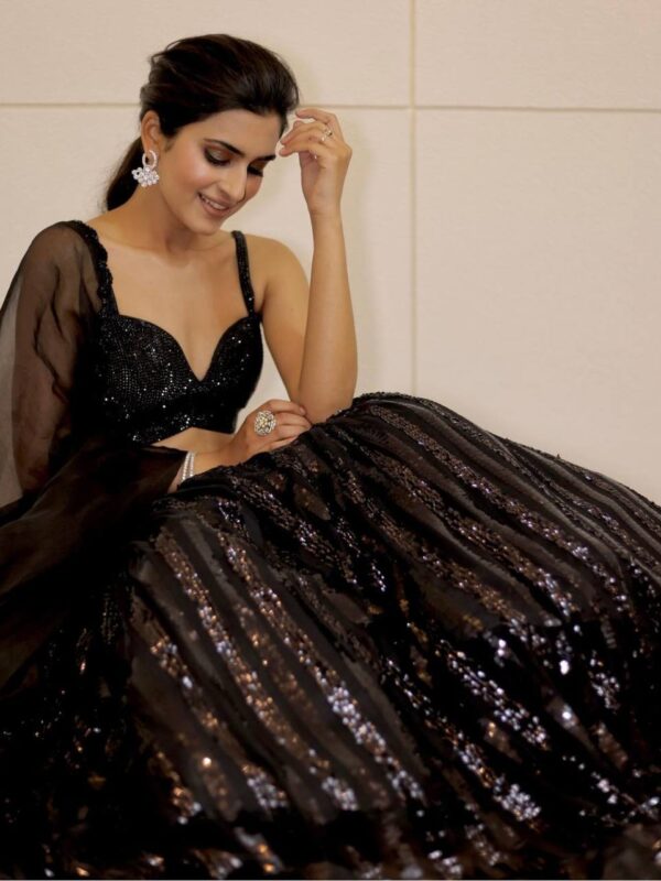 black sequence lehenga choli