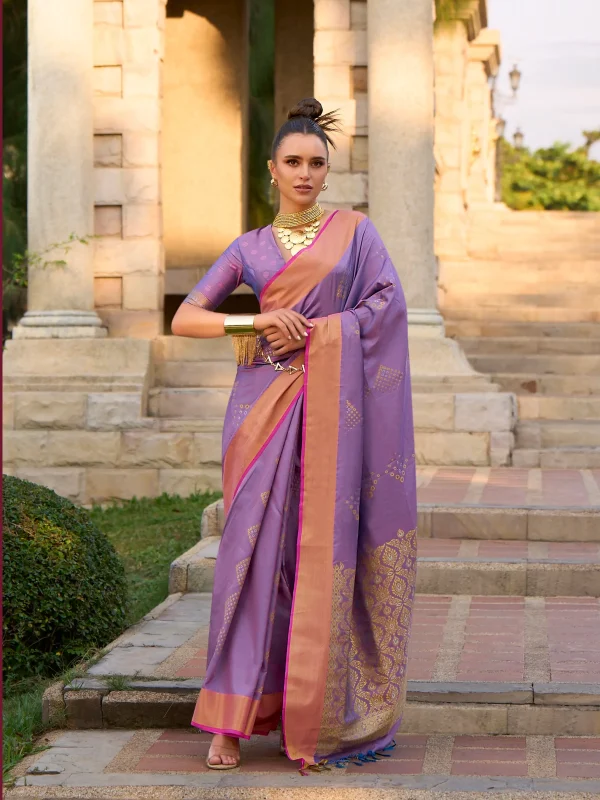 Lavender Pink Saree