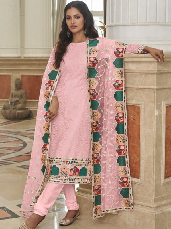 pink Georgette salwar suit